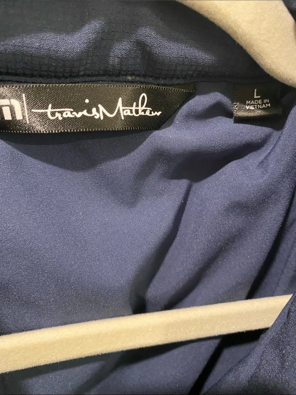 Travis Mathew Men's Blue Quilted Puffer Jacket